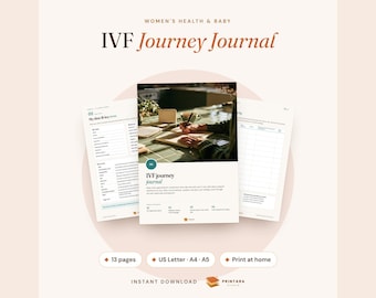 IVF Journal Printable, IVF Planner, Fertility Treatment Tracker, Medication Log, Two Week Wait Journal, Embryo Transfer Planner