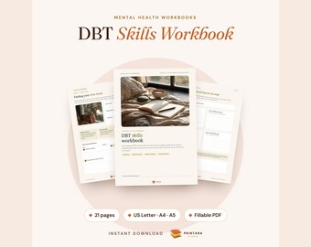 DBT-Fertigkeiten-Arbeitsbuch zum Ausdrucken und Ausfüllen, Emotionsregulation, Stresstoleranz, Achtsamkeitsübungen, Tagebuchkarten (PDF)