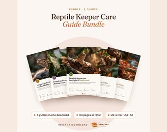 Reptile Care Guide Bundle: Leopard Gecko, Crested Gecko, Bearded Dragon, Ball Python, Corn Snake (Digital)