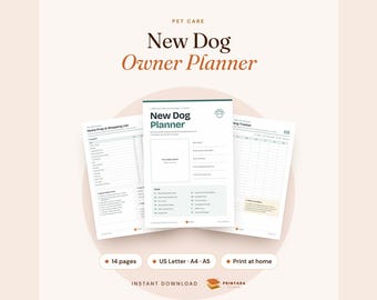 Carnet de notes pour nouveau propriétaire de chien : soins du chiot, alimentation, éducation, suivi vétérinaire (à imprimer)