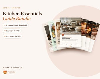 Kitchen Guide Bundle Printable, Sourdough Guide, Meal Prep, Freezer Meals, Air Fryer Guide, Kitchen Conversions, Coffee, Recipe Book