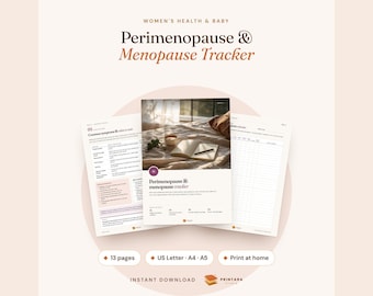 Perimenopause Tracker Printable, Menopause Symptom Tracker, Hot Flash Log, Period Cycle Log, Doctor Visit Prep, Women's Health Journal