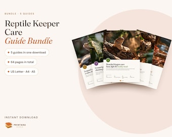 Reptile Care Guide Bundle: Leopard Gecko, Crested Gecko, Bearded Dragon, Ball Python, Corn Snake (Digital)