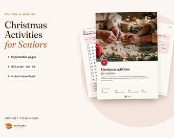 Christmas Activities for Seniors Printable, Large Print Holiday Word Search, Trivia, Carol Games, Dementia Friendly