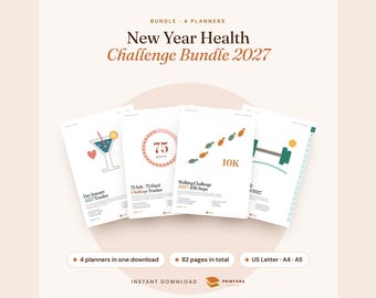 2027 Health Challenge Bundle: Dry January, 75 Hard, Walking, Weight Loss (Digital Download)
