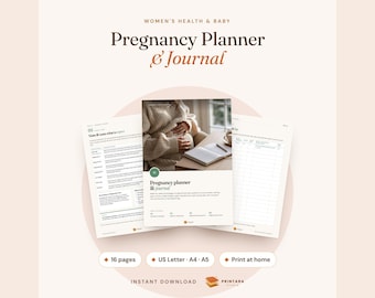 Pregnancy Planner Printable, Pregnancy Journal Week by Week, Prenatal Appointment Log, Baby Budget, Nursery Checklist