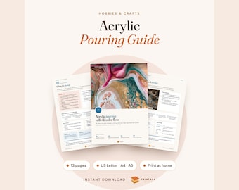 Acrylic Pouring Guide, Fluid Art Techniques, Cells & Flip Cup (Printable Download)