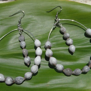 Jobs Tears Seed Hoop Earrings