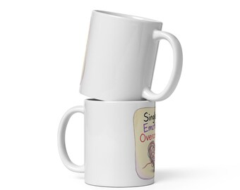 Single And Emotionally Overcommitted Mug, Funny Singles Gift, Best Friend Pastel Heart Coffee Mug, Anti Valentine's Gift