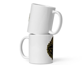 Old Money New Problems Mug, Posh British Country Estate Humour, Art Deco Crest Coffee Mug, Funny Secret Santa Gift
