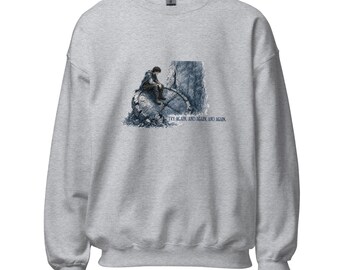 Try Again And Again Sweatshirt, Time Loop Anime Fan Gift, Isekai Lover Jumper, Moody Clock Art Cosy Christmas Jumper
