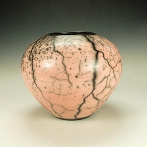Naked Raku Pottery.  Soft Rose Terra Sigillata, hand polished.
