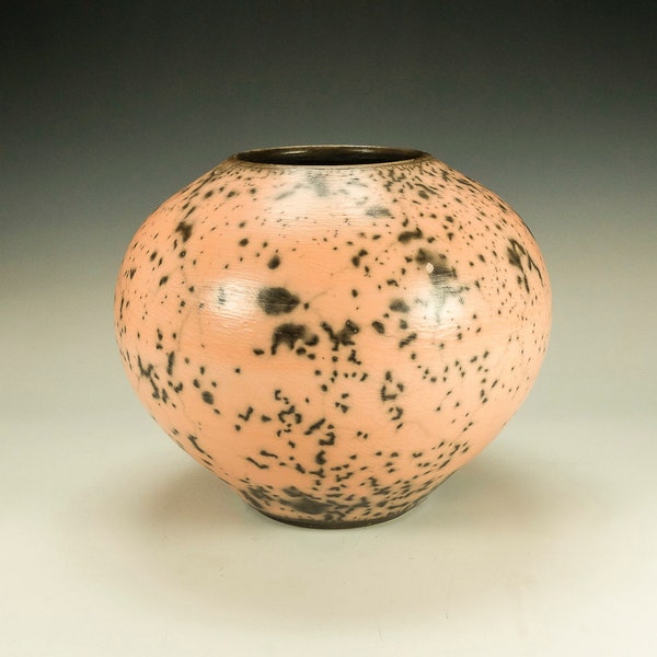 Naked Raku Pottery.  Orange Terra Sigillata, hand polished.