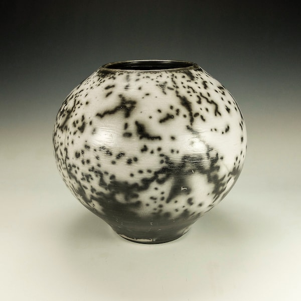 Naked Raku Pottery.  Lavender Terra Sigillata, hand polished.