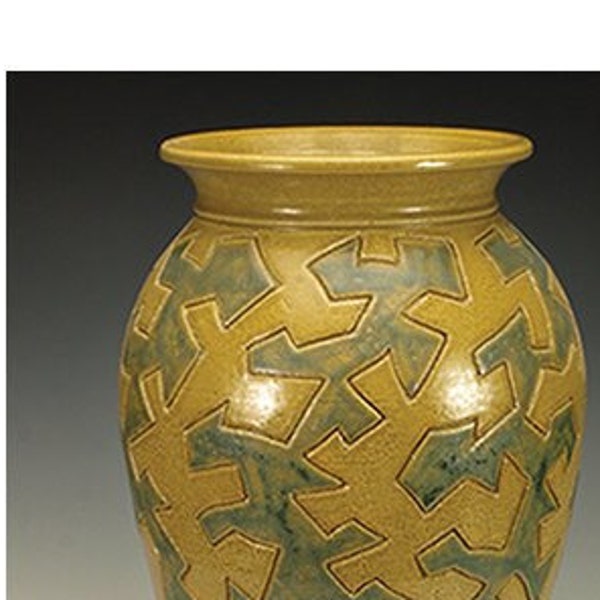 Green and blue ash glazed puzzle pottery.