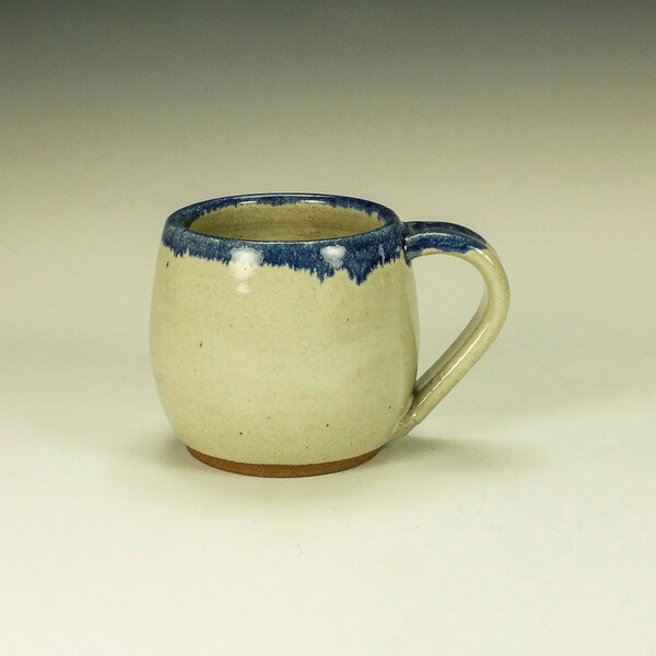 Stoneware mug.  Blue and White.  14 oz.