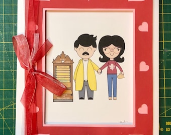 Las hamburguesas de Bob Bob y Linda Mi tarjeta de felicitación de San Valentín peludita