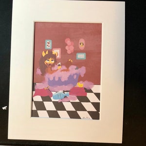 Big Mouth Connie Bubble bath 10x8 framed print