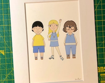 Bob’s Burgers Gene, Courtney & Alex A5 framed print