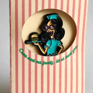 Rollerskating waitress Linda Belcher Bob&#39;s Burgers enamel pin