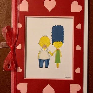 The Simpsons Homer & Marge classic Greetings Aperture card