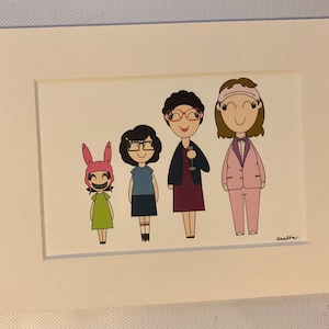 Bob’s Burgers Nat & The Girls night out A5 framed print