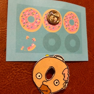 Donut head Homer Simpson halloween episode acrylic pin