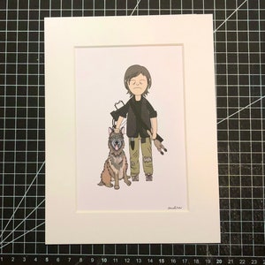 The Walking Dead Daryl and dog  A5 print -