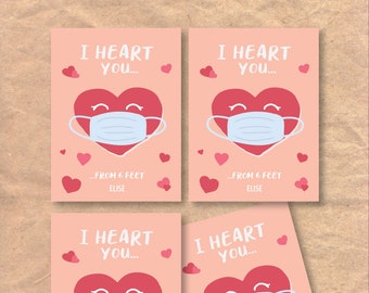 Heart Mask Classroom / School Kids Valentine Cards: Editable