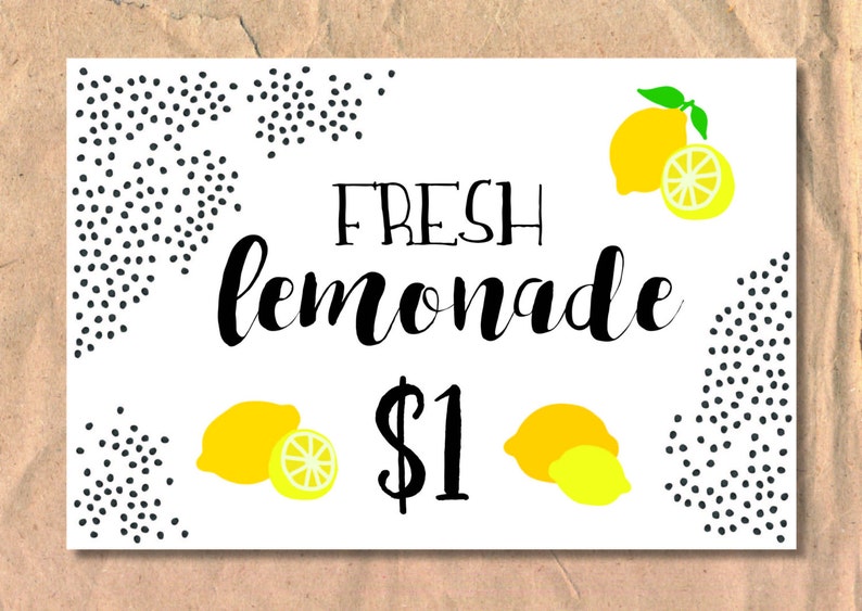 Lemonade Stand Sign/poster Etsy