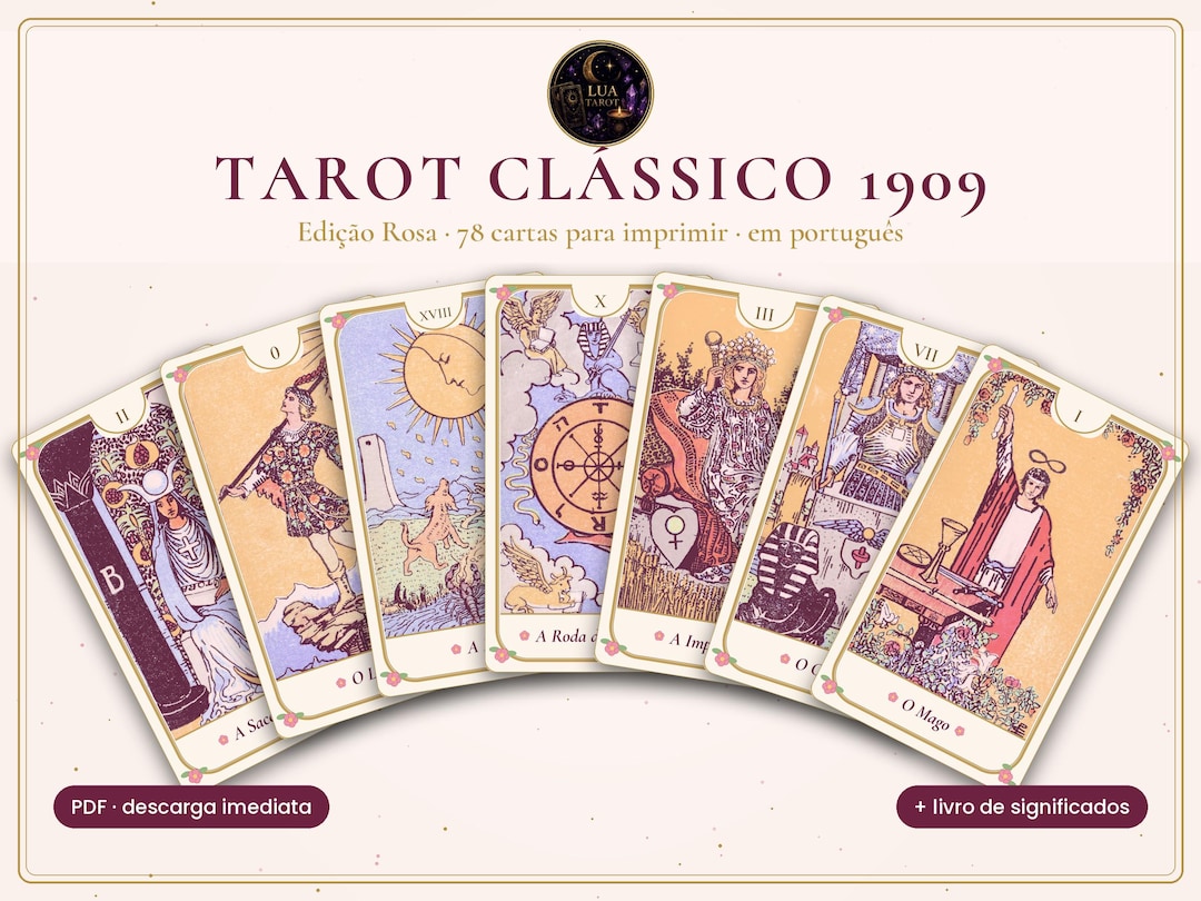 Tarot Notes.pdf Printable Tarot Deck in Portuguese | 78 Cards PDF + Book of Meanings ...