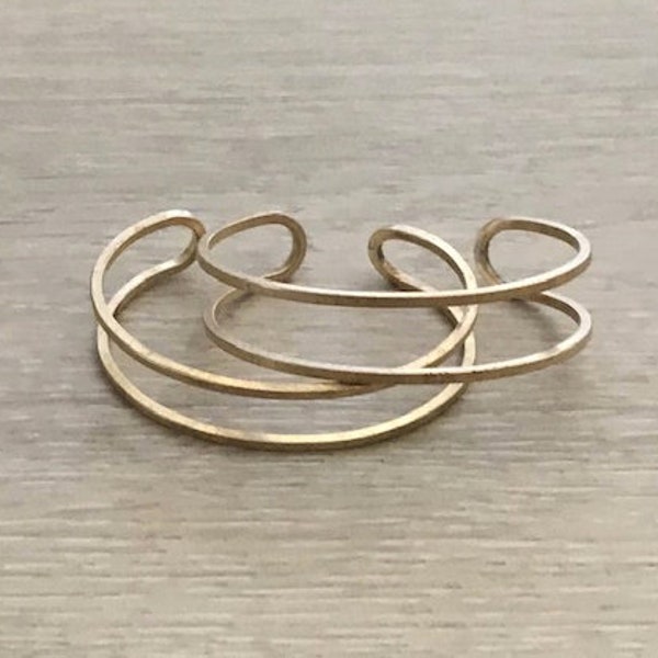 1 Brass Cuff, Bracelet, Bangle, Cut out Cuff, Thin Cuff, Raw Brass, 1/2"