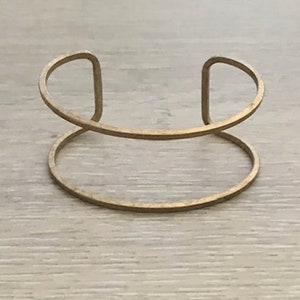 1 Brass Cuff, 1 1/8" wide, Raw Brass Bracelet, Brass Bangle, Wide Cuff