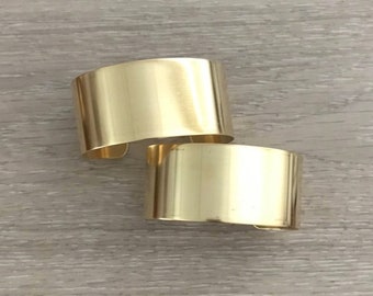 2 Brass Cuff, 1 1/8" wide, Wide Cuff, Bracelet, Bangle, Raw Brass Cuffs