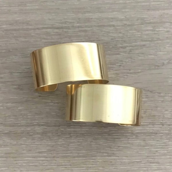 2 Brass Cuff, 1 1/8" wide, Wide Cuff, Bracelet, Bangle, Raw Brass Cuffs