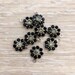 Swarovski Rhinestone Flower, Jet, Black Diamond Center, Rhinestone, Cabochon