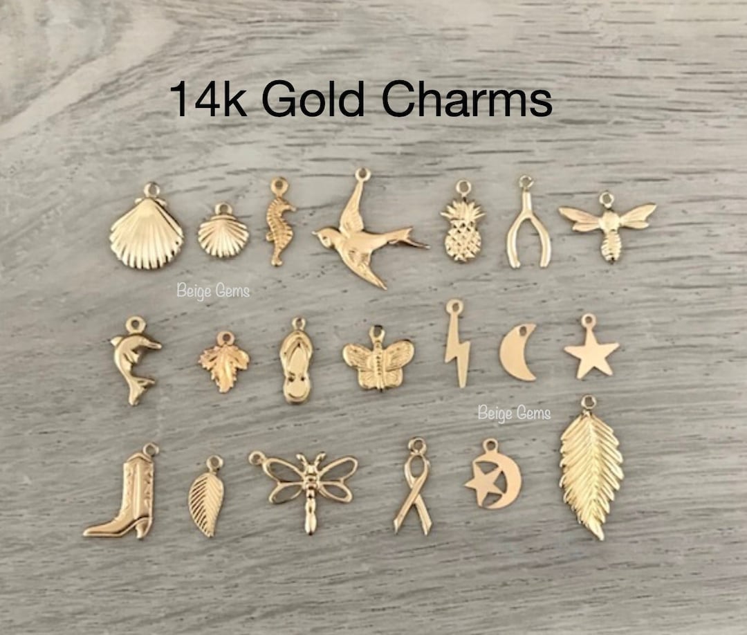 14k Gold Earring Charms 14k Gold Filled Beads E632 - Anzor Jewelry