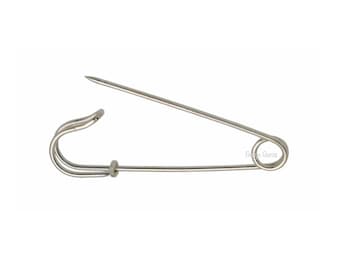 Sterling Silver Safety Pin, 45mm, Sterling Silver Clasp