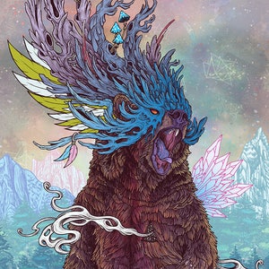 Journeying Spirit (Bear) ///  Signed A4 Print