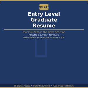 Plantilla de currículum para principiantes / Currículum para recién graduados / Editable en Microsoft Word y PDF / Descarga instantánea / Currículum para el primer empleo