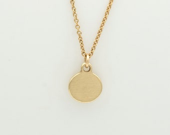 14k Gold Coin Necklace, Small Gold Pendant Necklace, Gold Circle Necklace, Dainty Necklace, Boho Necklace, Perfect must have gift