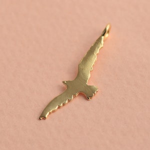 Bird Pendant, GOLD Seagull Necklace, Charm Necklace, Delicate Bird Pendant, Handmade Gold Jewelry