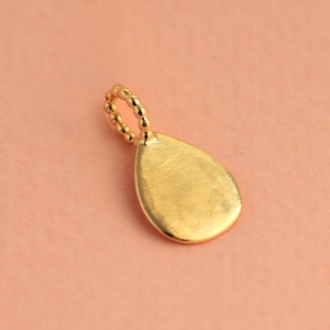 Gold Drop Pendant, 14k Solid Gold Two Sided Pendant, Drop Gold Necklace, Chain & Pendant , 14k Gold Handmade Necklace