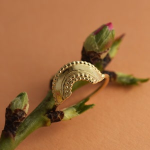 14k Gold Weeding Ring, Half Sun Gold Tiara Crown Ring, Gold Wedding Ring, Sunshine Ring, Gold Boho Ring, Christmas Gift, Gift for Her