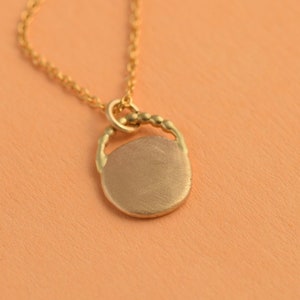 Gold Necklace, Gold Pendant, 14k Coin Necklace, Round Pendant,  Minimal gold jewelry, Round Pendant, Christmas jewelry, valentine day