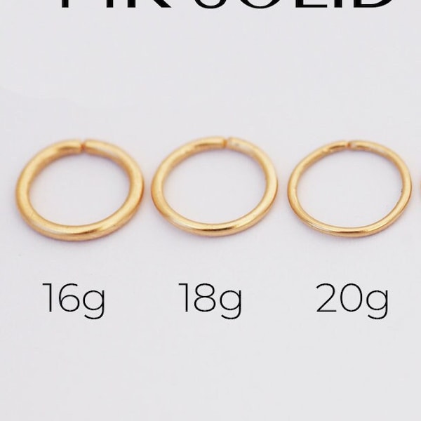 14k Gold Nose Hoop, Nose Hoop, Endless Nose Ring, Solid Gold 14k Nostril Hoop, Seamless Gold Nose Ring, Plain Nose Ring, 14k Gold Jewelry