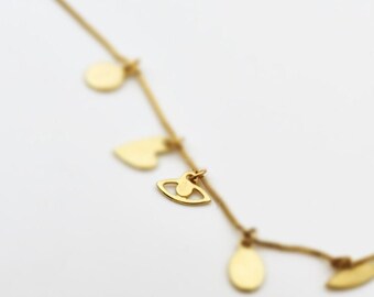 14k Gold Evil Eye Necklace, Handmade Charm Pendant, Protection Amulet