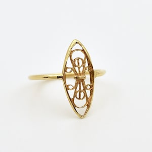 14k GOLD Ring, Filigree Engagement Ring, 14k Gold Rings, Unique Women&#39;s Ring, Rings for Women, Boho Wedding Rings, Stacking Ring, Tribal