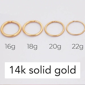 14k Gold Nose Hoop, Handmade Nose Hoop, Endless Nose Ring, Solid Gold 14k Nostril Hoop, Seamless Gold Nose Ring, Plain Nose Ring