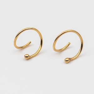 Huggie Earrings 14k Gold Spirals 20g Small Gold Hoop Earrings Hug Hoops Rose Gold Hoops Everyday Jewelry Christmas Gifts